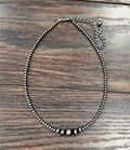 Faux 15" Silver Bead Necklace