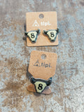 8 Ball Longhorn Ring & Stud Earring Set – Western Lucky 8 Matching Set