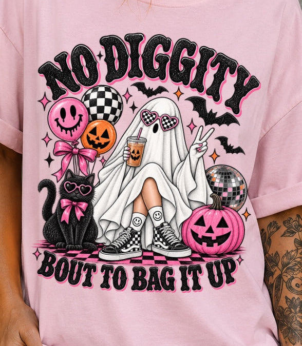 No Diggity Bout to Bag It Up Halloween Graphic Tee