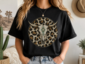 Leopard Bull Skull Graphic Tee