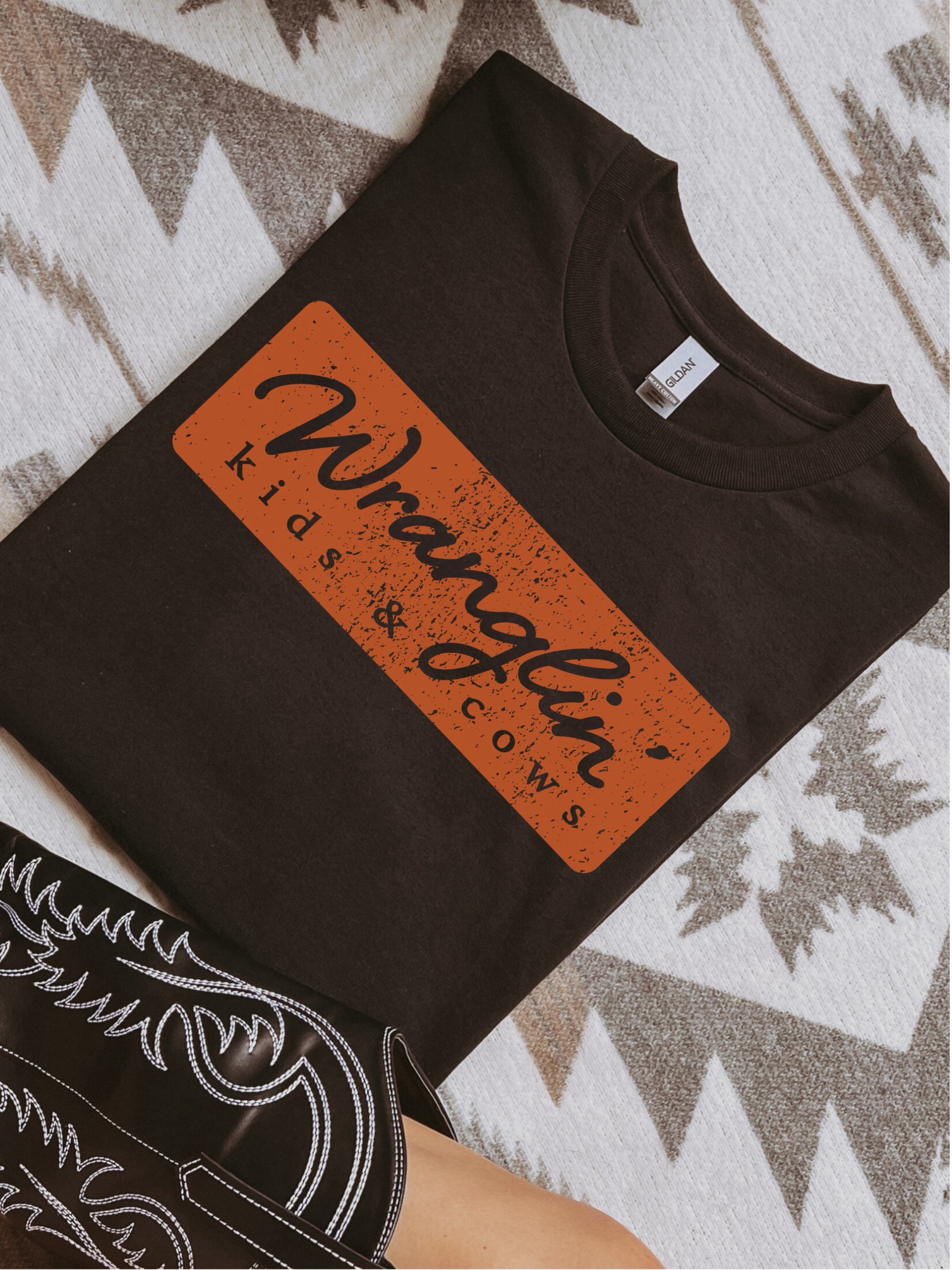 Wranglin Kids & Cows Western Graphic Tee