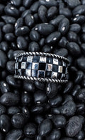 BLACK & SILVERTONE CHECKMATE RING