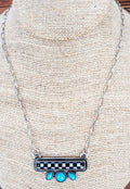 CHECKERED CANYON TURQUOISE & SILVERTONE NECKLACE