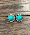 Faux 12mm Turquoise Stud Earrings