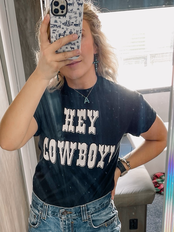 Hey Cowboy Western Graphic Tee