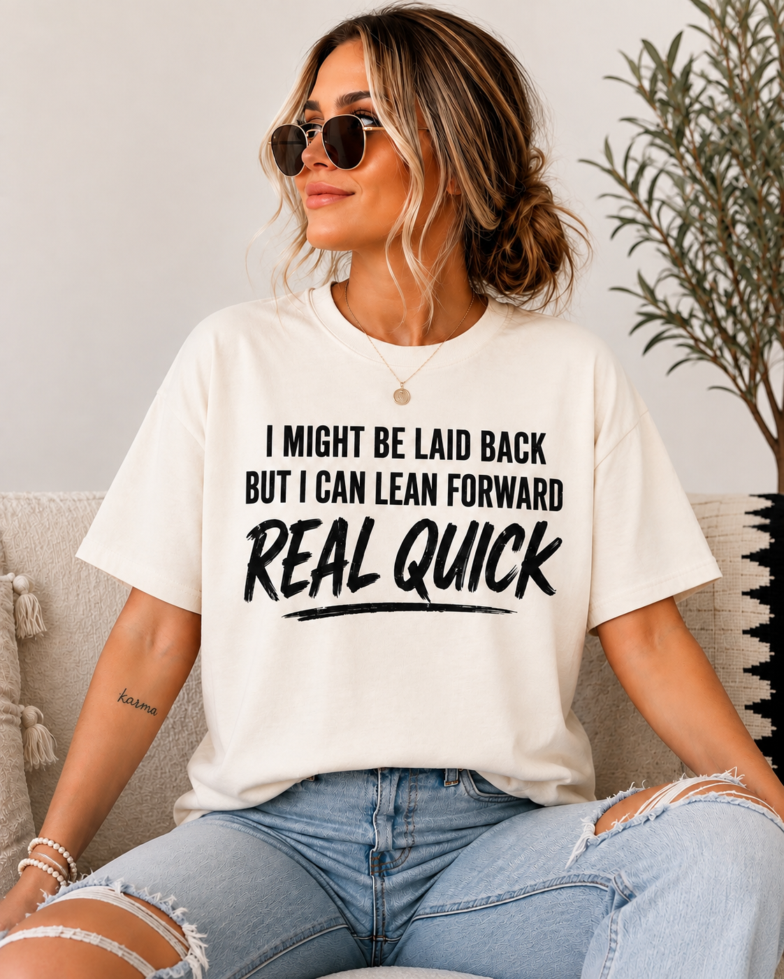 Lean Forward Real Quick Graphic Tee