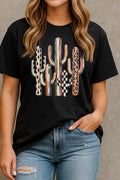 Mixed Print Cactus Graphic Tee