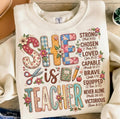 She Is Teacher Christian Shirt – Graphic Tee, Long Sleeve & Crewneck.
