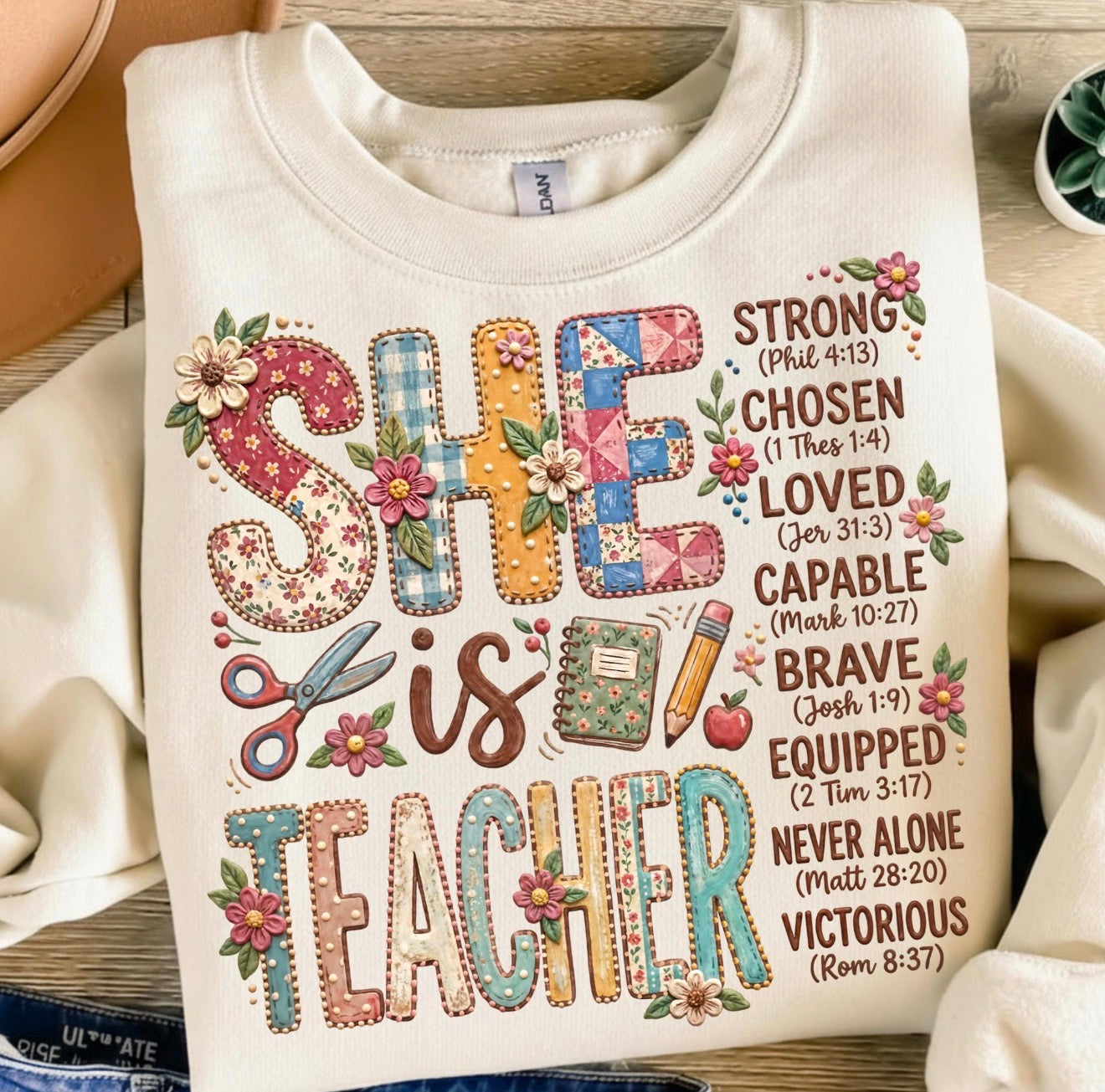 She Is Teacher Christian Shirt – Graphic Tee, Long Sleeve & Crewneck.