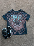 Upcycled By Katie Nirvana Smiley Face Tee – Hand-Bleached One-of-a-Kind (4T) Shirt – Graphic Teen