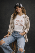 Three Highland Bunny Western Graphic Tee Shirt – Graphic Tee, Long Sleeve & Crewneck