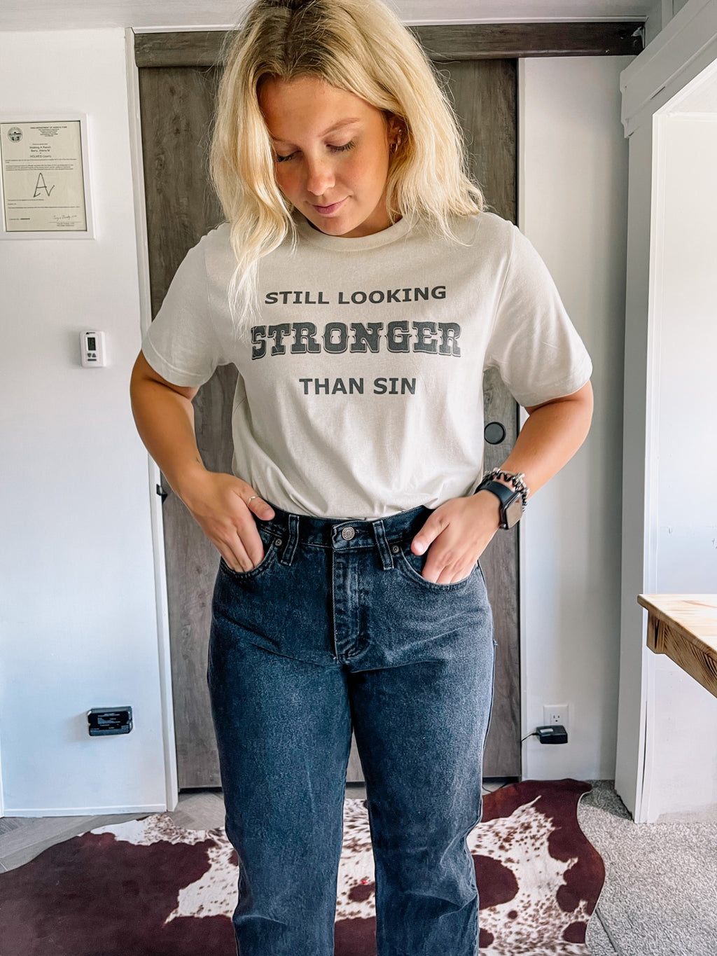 Stronger Than Sin Graphic Shirt – Graphic Tee, Long Sleeve & Crewneck