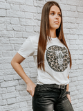 Leopard Steer Skull Western Graphic on Gildan Softstyle Natural Shirt – Graphic Tee, Long Sleeve & Crewneck.