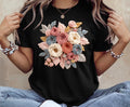 Bella Canvas Faux Embroidered Floral Bouquet Shirt